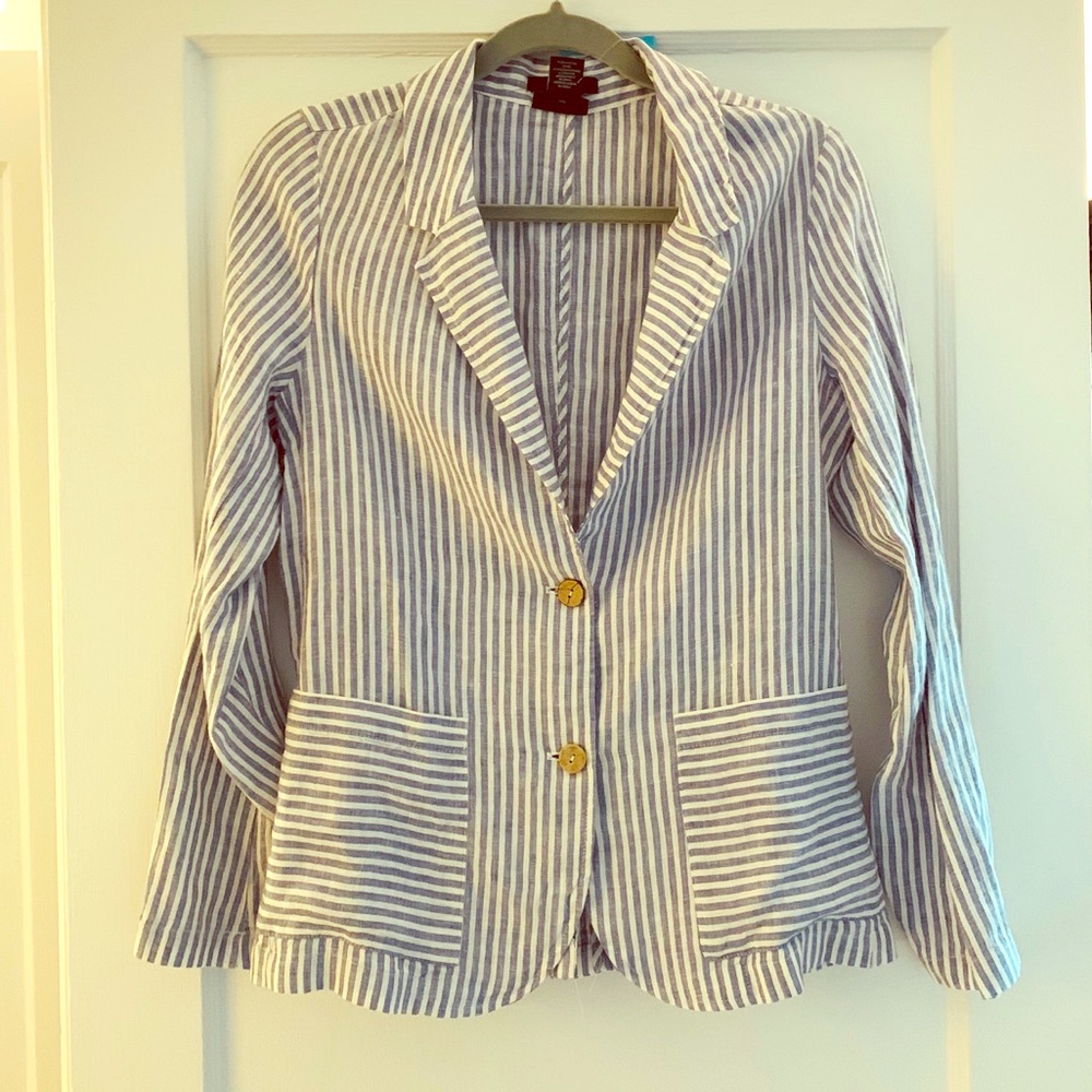 Relaxed Linen Striped Blazer! Light, airy & soft!